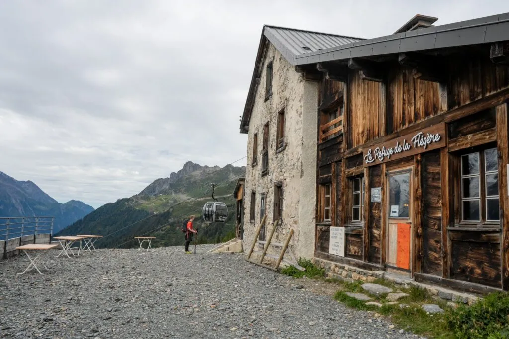 The hut is connected to Chamonix with a cable car